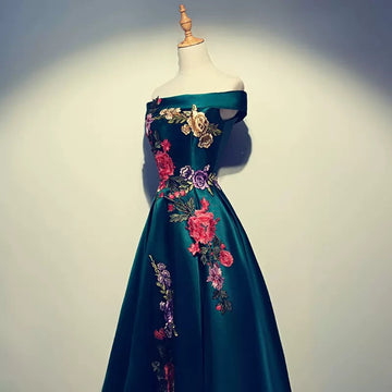 A line Dark Green Prom Dresses Short Bridesmaid Dress HZ1023